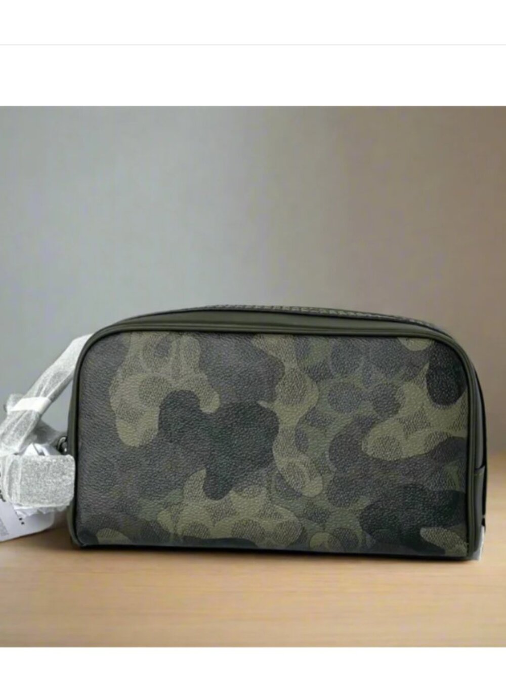 Coach Mens Camo Shamrock Canvas Leather Travel Kit CX879